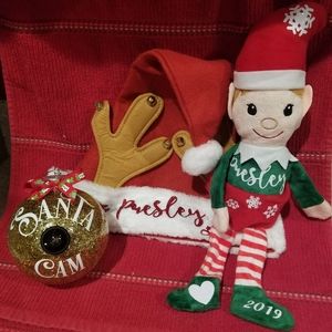 Personalize Christmas Santa Cams, Elves, and Hats.